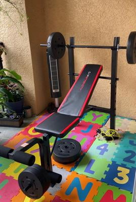 Combo bench with discount 100lb weight set