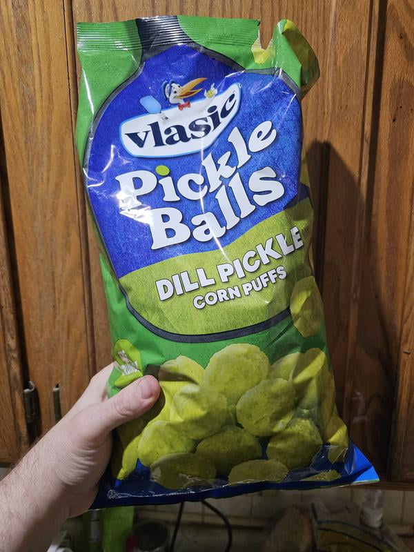 Vlasic Pickle Balls Corn Puffs - Dill Pickle Flavored Snacks 6.5 Oz. (3-Pack)