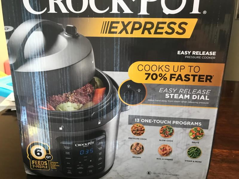 Crockpot Express 6-Qt Oval Max Pressure Cooker, Stainless Steel 