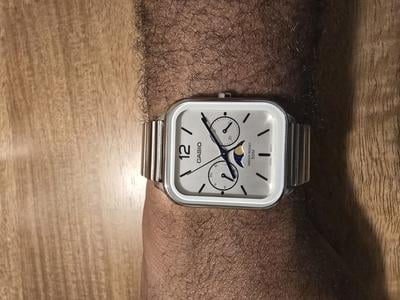 Casio Men's Analog Moon Phase Silver Dial Quartz Watch MTP-M305D