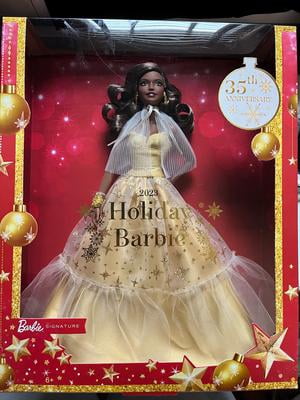 Barbie 2023 Celebration Holiday Doll, Collector Gift, Golden Gown, Dark  Brown Hair - Walmart.com