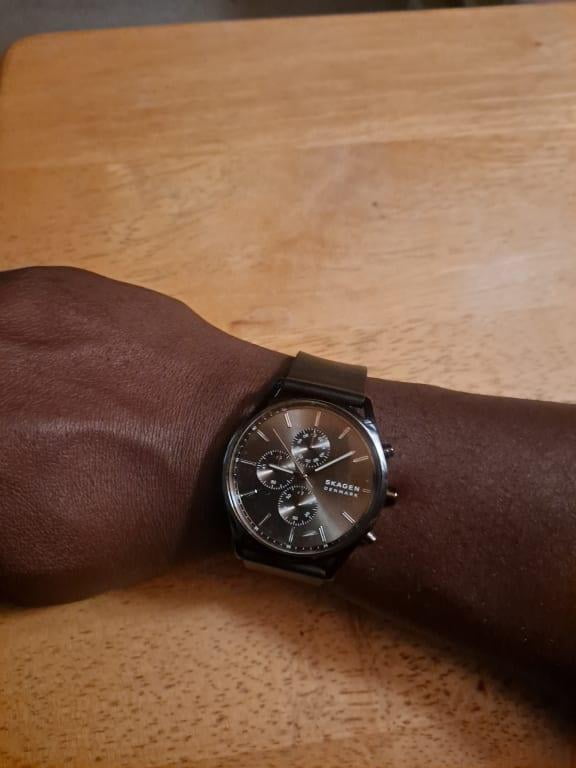 Skagen Men's Holst Chronograph Gunmetal Steel-Mesh Watch (SKW6608)