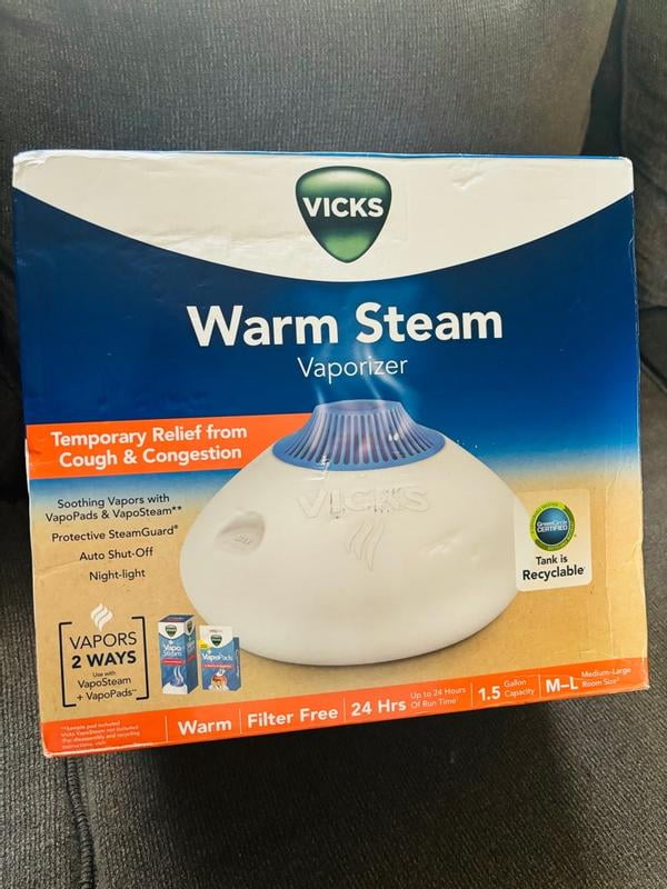 Vicks Warm Steam Vaporizer, V150SGNJUV, Auto Shut-Off, 1.5 Gallon