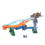 Hot Wheels Coffret Carambolages et Collisions RacerVerse Jurassic World avec piste et véhicule miniature vélociraptor, course de dinosaures avec un spinosaure, JFP32 Hot Wheels Coffret Carambolages et Collisions RacerVerse Jurassic World avec piste et véhicule miniature vélociraptor, course de dinosaures avec un spinosaure, JFP32