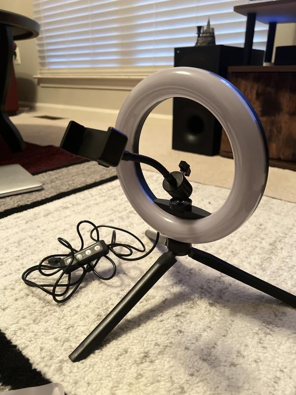 GPX Vlogging Tripod with LED Light Ring, Black, TPDL801B