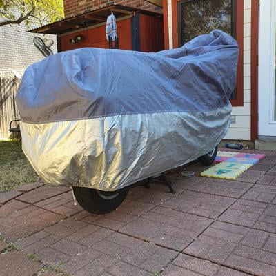 Motorcycle Storage Cover - Fits Small Scooters & Bikes Up To 72" Long, Water-Resistant
