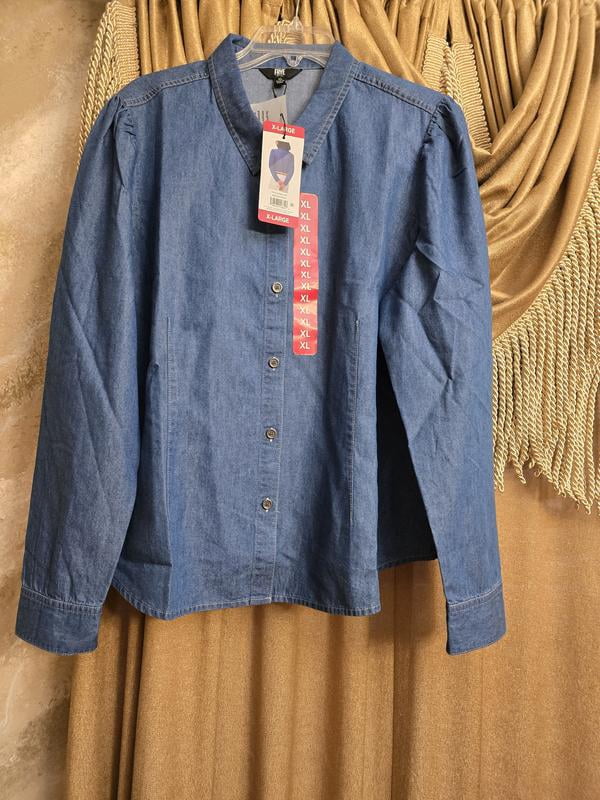 Frye Women's Puff Sleeve Button-Down Denim Top - Samsclub.com