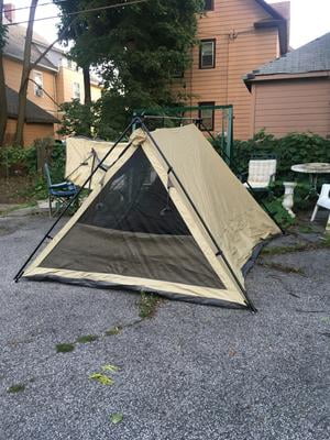 Ozark Trail 4 Person A-Frame Tent with Awning 8' x 7' Center Height 52" Khaki 