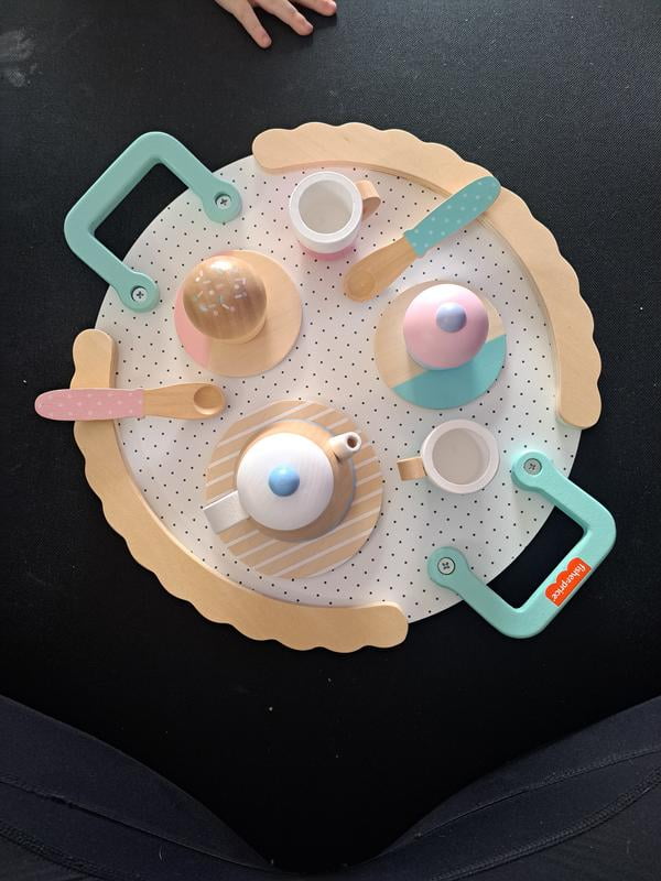 Free Shipping! Fisher-Price Wooden Tea Set for Preschool Pretend