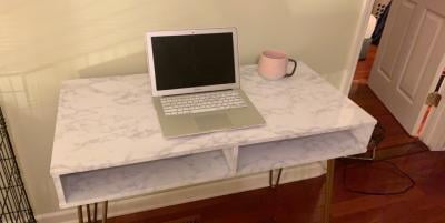 computer desk with storage white marble