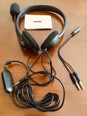 onn. 3.5 mm Stereo Headset with Built in Microphone Walmart