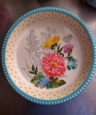 The Pioneer Woman Blooming Bouquet Pie Dish-Stoneware 9 Inch Pie Pan For  Everyday And Holiday Baking