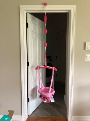 bouncers hanging from doors for babies