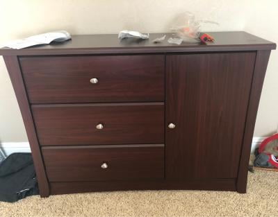 storkcraft crescent 3 drawer combo dresser