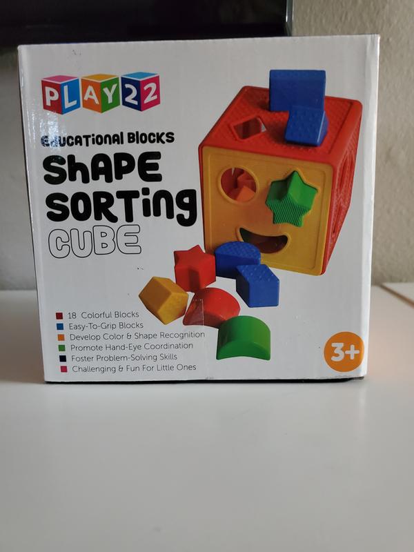Childrens Blocks Includes 18 Shapes Play22 Baby Blocks Shape Sorter Toy Colo 