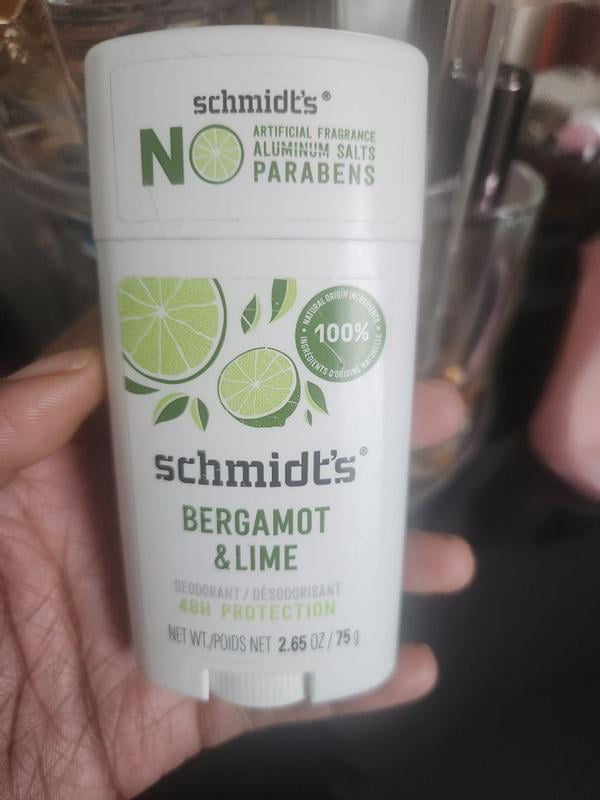 Schmidt's Natural Plant-Based Bergamot & Lime Vegan Deodorant