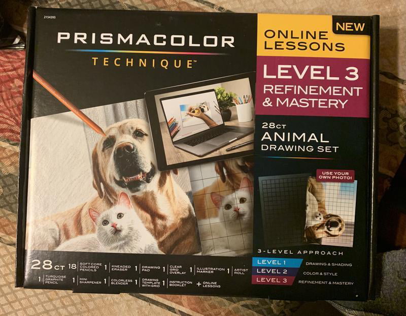 Prismacolor Technique, Art Supplies and Digital Art Lessons, Animal Drawings  Set, Level 3, How to Draw Animals with Colored Pencils, and More, Includes  Artist Roll Case, Dog, Cat & Pet Lesson, 28