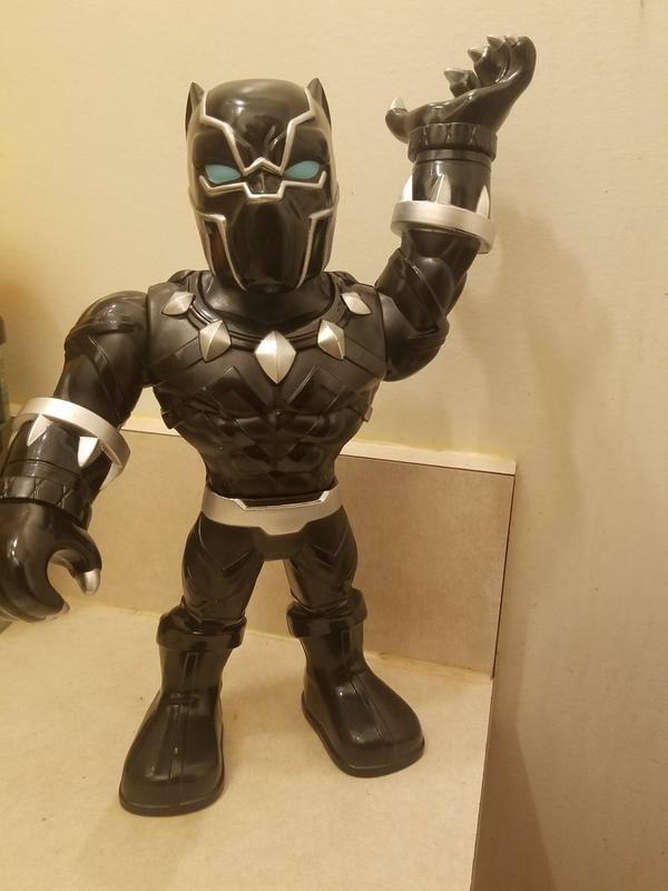 Playskool Heroes Marvel Super Hero Adventures Mega Mighties - Figurine  Black Panther - 25 cm - Jouet enfants