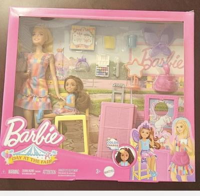 Barbie, Day at the Fair Carnival Playset, Featuring 2 Dolls, Pink