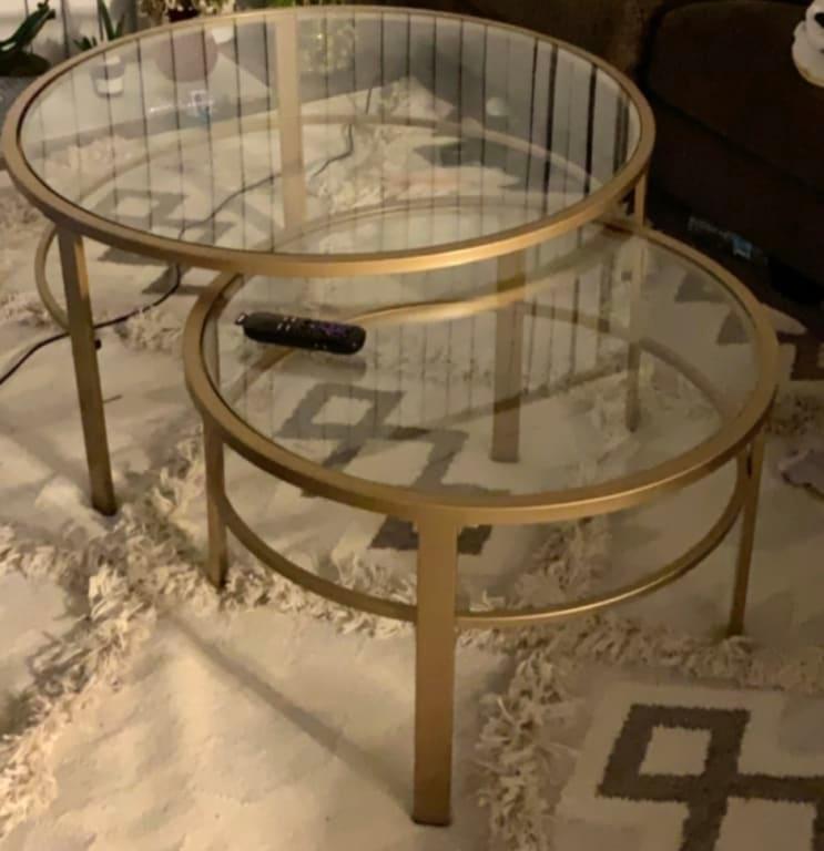 Evelyn Zoe Contemporary Nesting Coffee Table Set With Glass Top Com Evelyn Zoe Contemporary Nesting Coffee, Glass Nesting Coffee Table Set