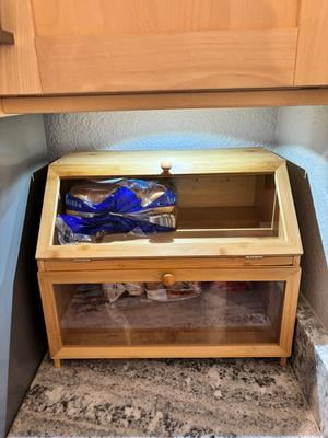 Leopard 504636 Double Layer Bamboo Kitchen Counter Bread Storage