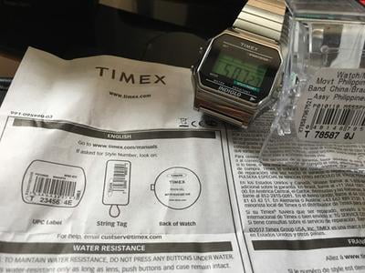 Timex Men's Classic Digital Silver-Tone 34mm Casual Watch