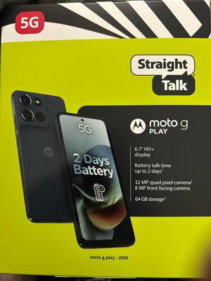 Straight Talk Motorola Moto G Play 2026, 5G, 64GB, Teal - Prepaid