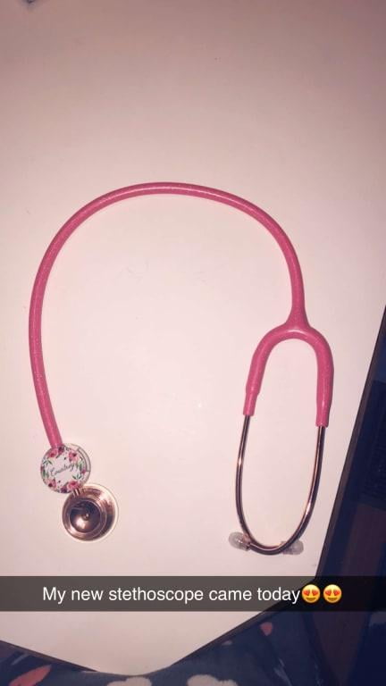 pink and gold stethoscope