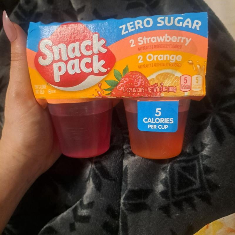 Snack Pack Zero Sugar Strawberry and Orange Flavored Juicy Gels, 4