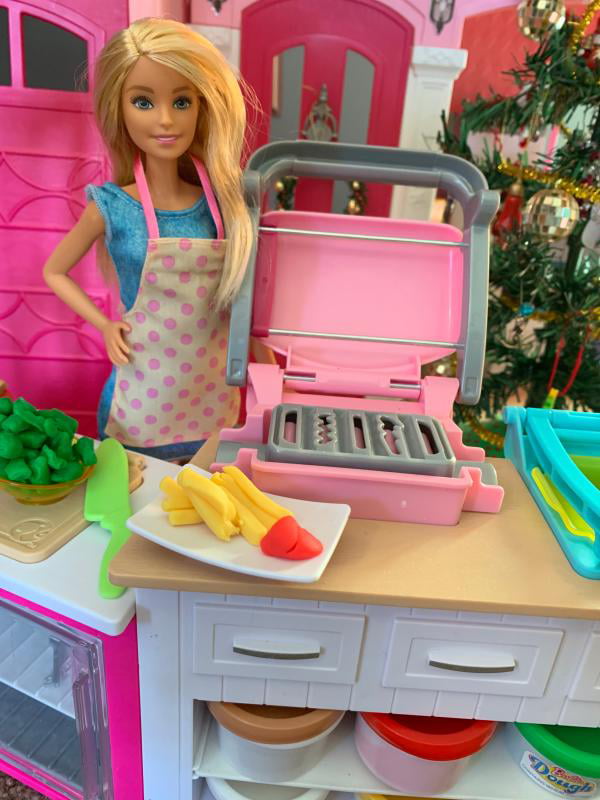 barbie ultimate kitchen playset with doll and accessories