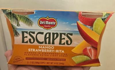 Del Monte, Fruit Cup Snacks, 2-7 oz Mango Strawberry-Rita