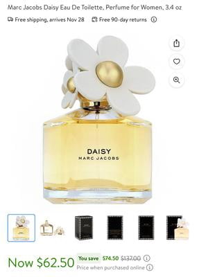 Marc Jacobs Daisy Eau de Toilette, Floral Fragrance for Women, 4.2