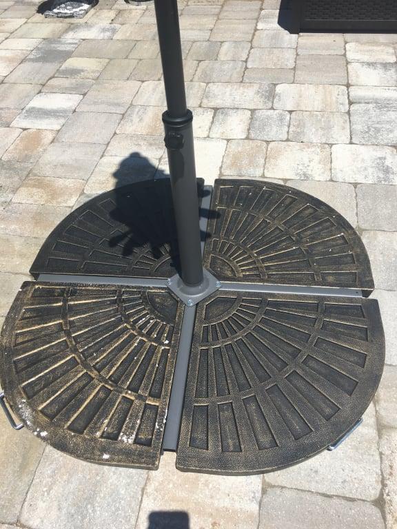Corliving Dark Grey Patio Umbrella Stand Walmart Com Walmart Com