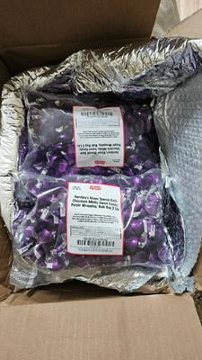 HERSHEY'S KISSES Dark Chocolate, Purple Foil, 4 LBS Bag, Party