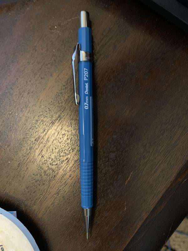 MECH Mechanical Pencil - 0.7mm Blue Barrel, Aluminum Triangular Grip With Eraser