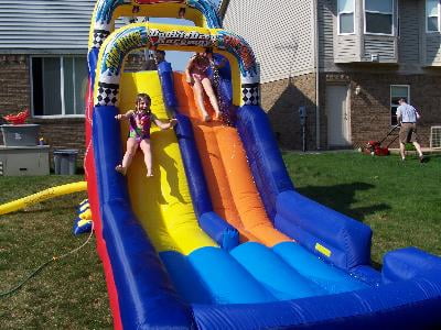 banzai double drop raceway 2 lane water slide