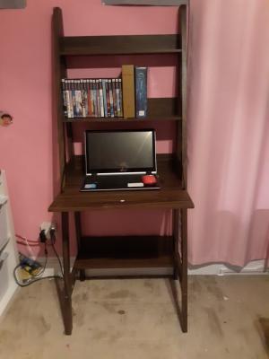 Mainstays Contemporary 3 Shelf Ladder Desk White Finish Walmart Com