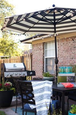 Better Homes And Gardens 9 Market Umbrella Cabana Stripe Walmart Com Walmart Com