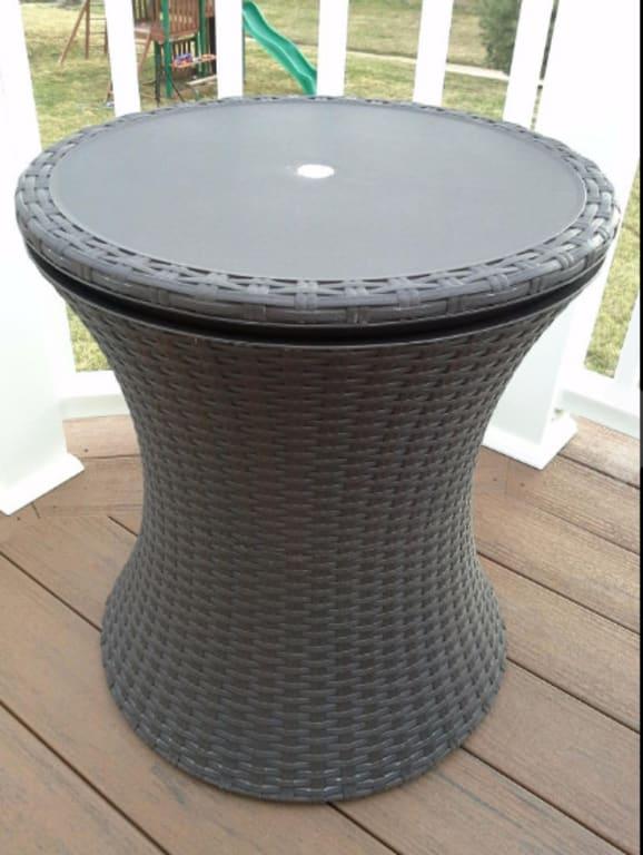 grey rattan drinks cooler
