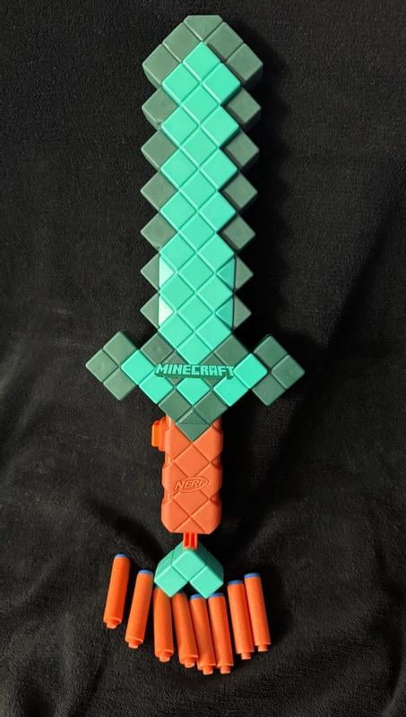 Nerf, Minecraft Sword Dart Blaster, Diamond Sword, 8 N1 Darts