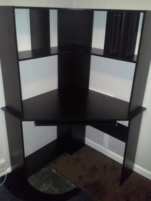 Morgan Corner Computer Desk And Hutch Black Oak Walmart Com