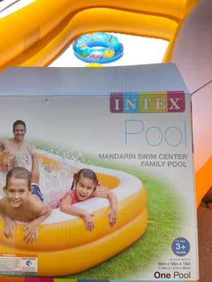 Intex Mandarin Heavy Duty Orange Outdoor Family Paddling Swimming Pool Kids 