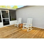SERWALL Outdoor Rocking Chair, HDPE Weatherproof Patio Rocker, White ...