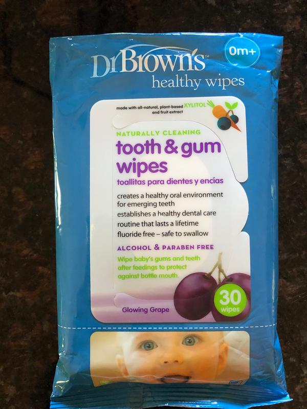 dr brown's tooth and gum wipes