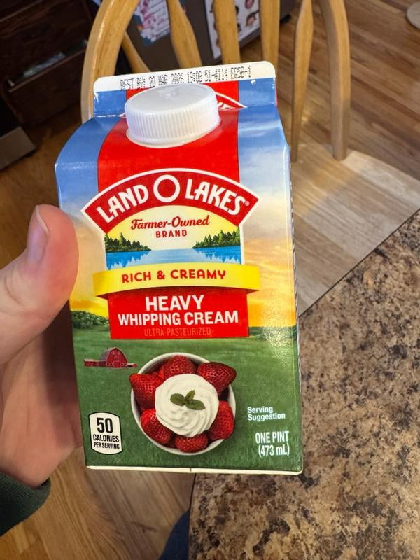 Land O'Lakes Heavy Whipping Cream, 1 Pint, Real Dairy, 50 Calories