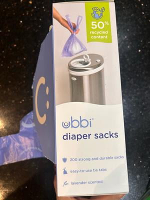 Ubbi Disposable Diaper Sacks, Lavender Scented, Easy-to-Tie Tabs Ubbi Disposable Diaper Sacks, Lavender Scented, Easy-to-Tie Tabs