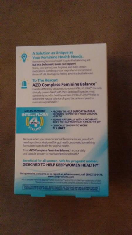 azo complete feminine balance women's daily probiotic