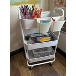 Mainstays 3 Tier Metal Utility Cart, Arctic White, Laundry Baskets, Easy Rolling, Adult and Child