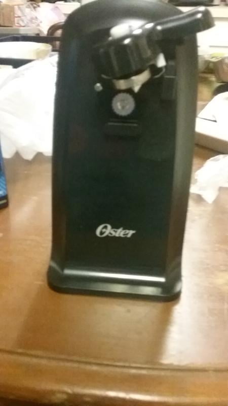 Oster Electric Can Opener with Power Pierce Cutting Blade for Precise Edges, Black, Size: 6 qt