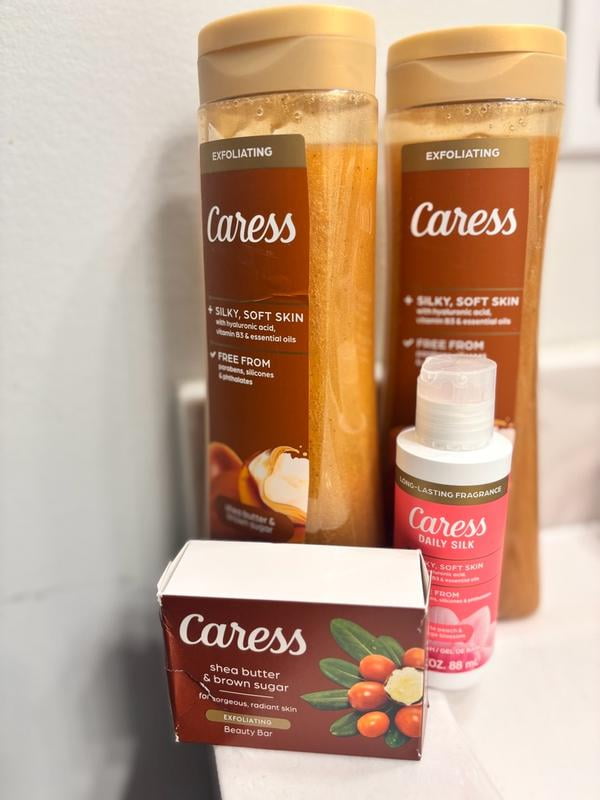 Caress Velvety Bliss Bodywash and Bar Soap Skincare Gift Set, 4